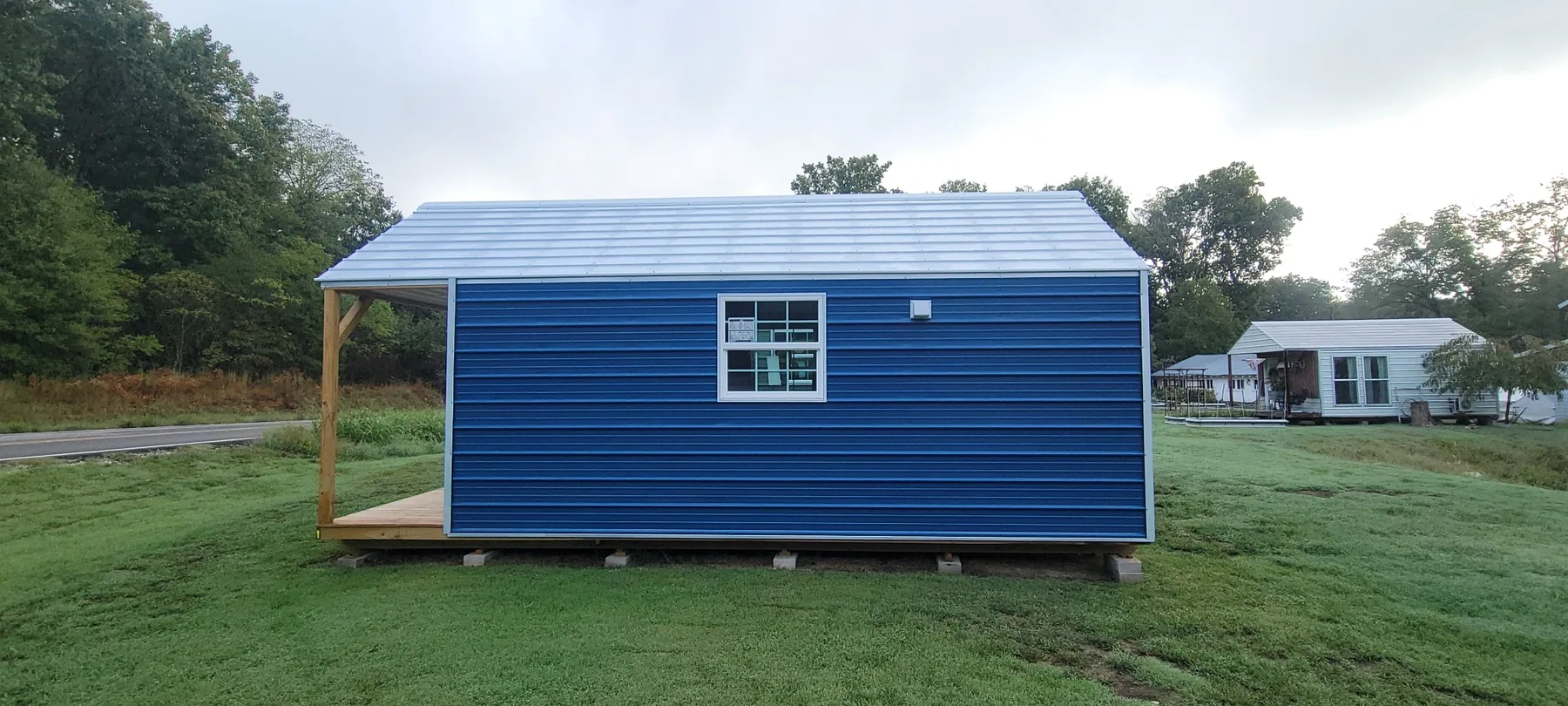 Basecamp Blue portable cabin exterior